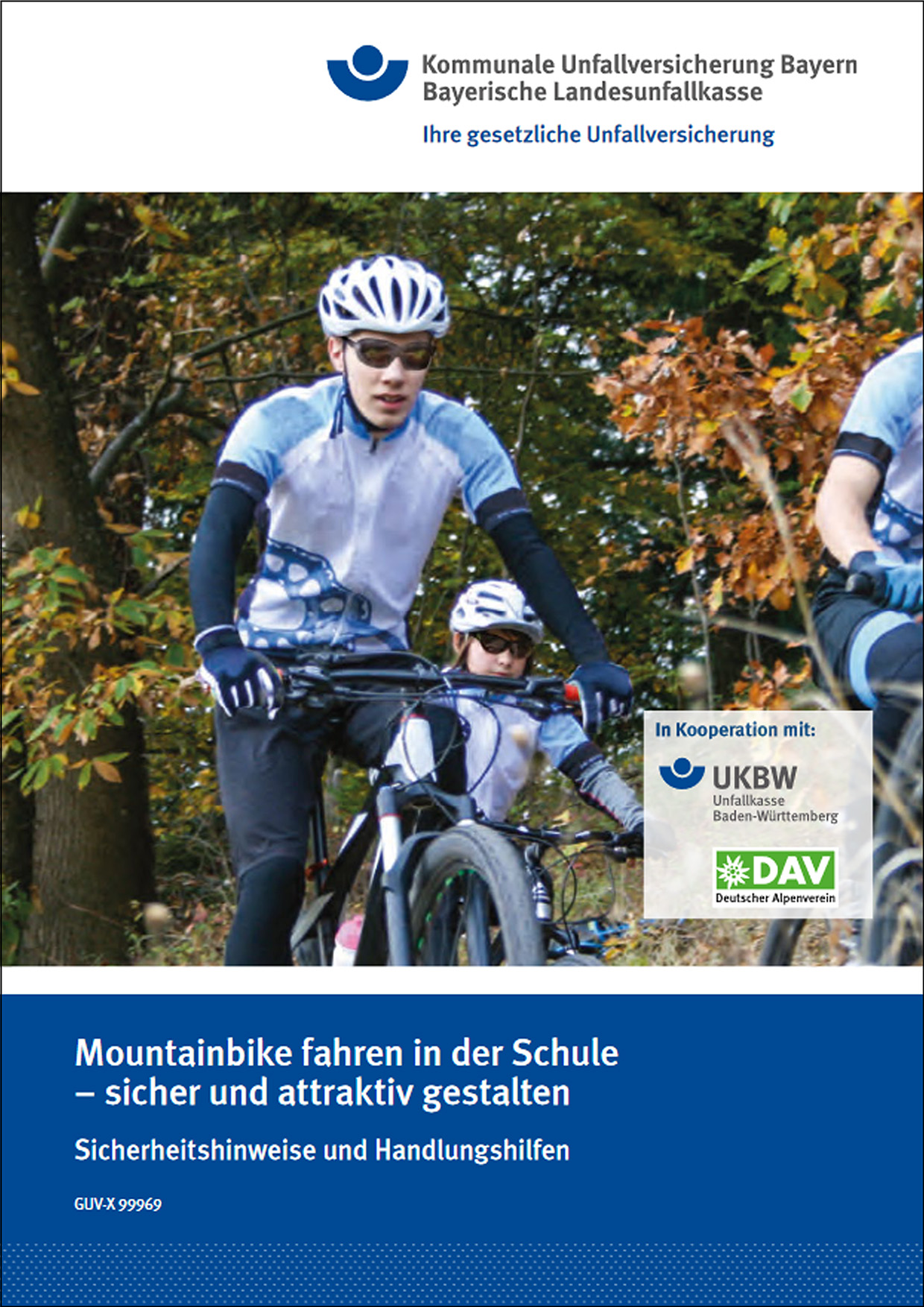 Titelseite PDF-Broschüre "Mountainbike fahren in der Schule"